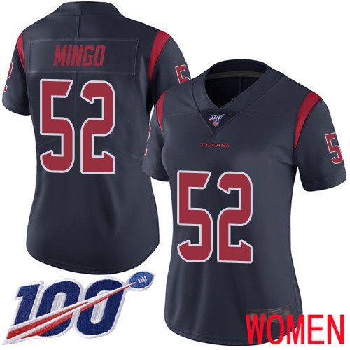 Houston Texans Limited Navy Blue Women Barkevious Mingo Jersey NFL Football 52 100th Season Rush Vapor Untouchable